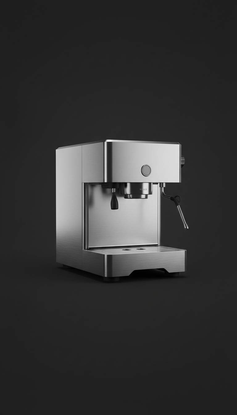 Espressomaschine aus gebürstetem Stahl