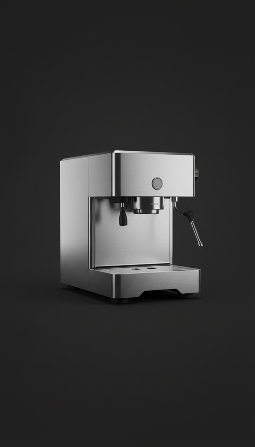Espressomaschine aus gebürstetem Stahl